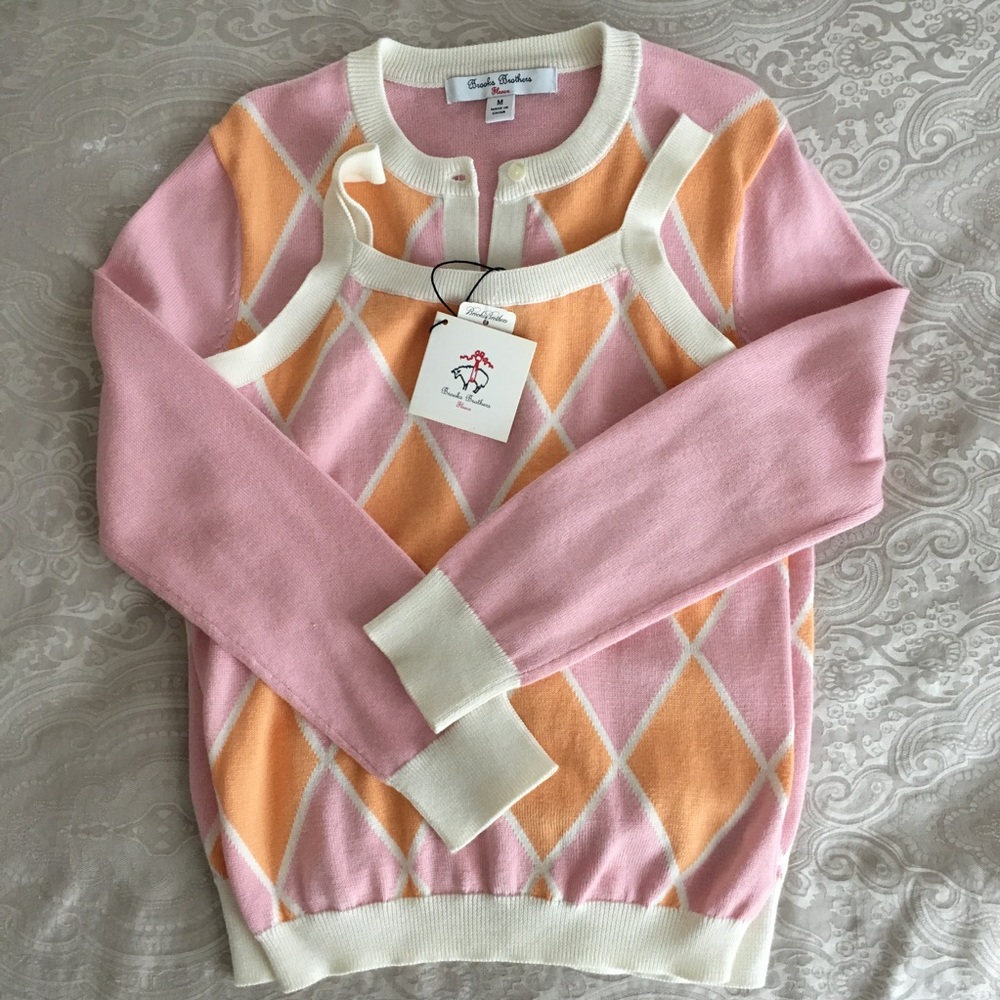 Brooks Brothers girls' twinset sweater